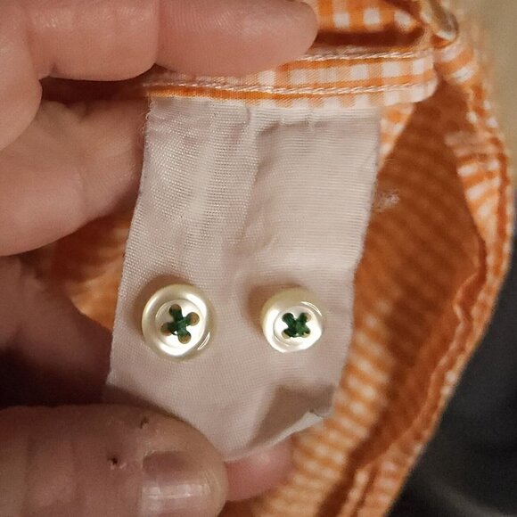 Tommy Hilfiger Orange White Check Slim Fit Button Down Shirt 16 32-33 - Picture 5 of 5